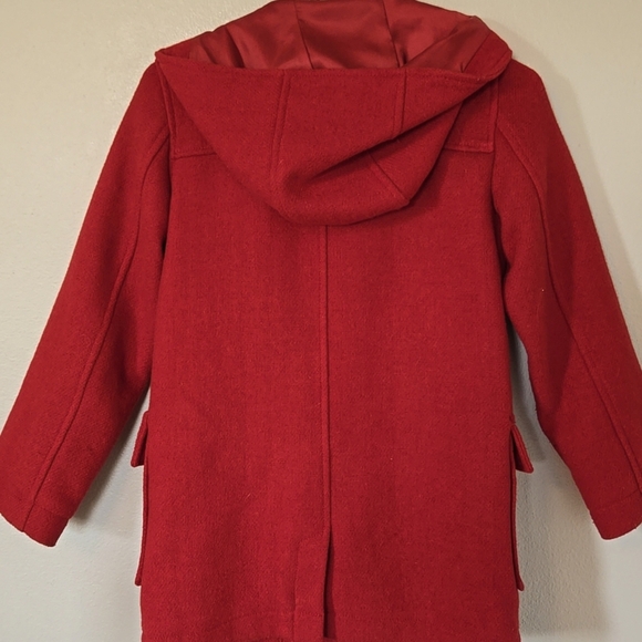 Gap Kids Hooded Red Wool Coat Size Large - Picture 2 of 8